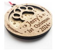 Personalised Dog Cat Pet 1st First Christmas Celebration Bauble Tree Decoration 2 Layer 3D - A Great Christmas Bauble To Hang From Your Tree