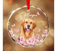 Personalised Dog Christmas Tree Crystal Decorations, Custom Pet Memorial Gift, Ornament for Trees Decorations, Puppy Cat Keepsake Gifts Lover