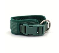 Personalised Dog Collar Padded Wide Collars for Medium Large Dogs Custom Engraved Corduroy Collar with Name & Phone ID (Dark Green,XL)