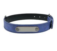 Personalised Dog Collars - PU Leather Adjustable Pet Collars for Small & Medium Dogs & Cats, Custom Engraved Name Tag with D-Ring, Anti-Lost Soft Strap by LisaMo UK Design- Pink & Blue(M,Blue)