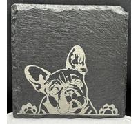 Personalised Dog Design Slate Coasters - Personalise with Your Pet's Name! (FRENCH BULLDOG)