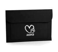 Personalised Dog Document Folder Pet Records Storage Dog Groomer Daycare Felt File Heart