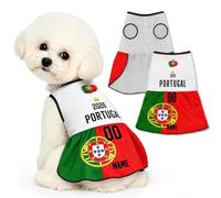 Personalised Dog Football Jersey for the 2026 Match Day Customise Team Name and Number on a Lightweight Breathable Pet Shirt, Great Comfortable Top for Small Medium and Large Dogs (P-ortugal)