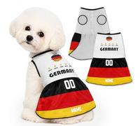 Personalised Dog Football Jersey for the 2026 Match Day Customise Team Name and Number on a Lightweight Breathable Pet Shirt, Great Comfortable Top for Small Medium and Large Dogs (G-ermany)