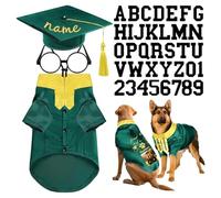 Personalised Dog Graduation Outfit, Personalized Pet Graduation Costume Set - Custom Text Photo Cap Gown Glasses for Small Medium Large Dogs, DIY Letters Kit, Funny Gift for Pet Lover (D, L)