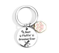 Personalised Dog Groomer Keychain, Cute Dog Paw Car Keyring, Gifts for Women, Wives, Girlfriends and Mums, Ideal for Birthdays, Weddings and Friendship Celebrations, Gifts for Work Colleagues