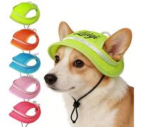 Personalised Dog Hats with Ear Holes Custom Embroidery Name UV Sun Hat for Small Medium Dogs Cats Breathable Baseball Cap Adjustable Dog Caps Sun Protection