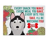 Personalised Dog Husky Worktop Saver - 30 x 40 CM - Add Name Gift KCB28