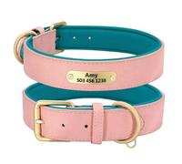 Personalised Dog ID Tag Collar Customisation PU Leather Anti-Lost Collars For Pitbull Terriers Labrador Retrievers Bulldogs,A,2xl