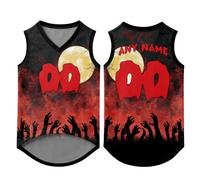 Personalised Dog Jersey, Polyester Zombie Moon Pet Costume