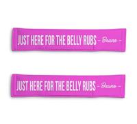 Personalised Dog Lead Sleeve | Custom 'I'm Just Here For The Belly Rubs' Dog Lead Cover | Reactive Nervous Dog Warning | Funny Dog Lead Sign | Velcro Lead Wrap UK (Pink)