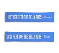 Personalised Dog Lead Sleeve | Custom 'I'm Just Here For The Belly Rubs' Dog Lead Cover | Reactive Nervous Dog Warning | Funny Dog Lead Sign | Velcro Lead Wrap UK (Light Blue)