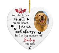 Personalised Dog Memorial Christmas Bauble Custom Ceramic Pet Memorial Ornaments Pet Christmas Ornaments in Memory of Pet Loss Gifts for Christmas Tree Decorations