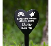 Personalised Dog Memorial Gifts Custom Pet Memorial Plaques Pet Bereavement Gifts with Any Photo & Name Grave Marker Grave Plaque Gifts for Loss of Dog Cat Pet Horse (Rainbow Bridge For Tortoise)