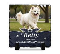 Personalised Dog Memorial Gifts Pet Memorial Plaques Custom Dog Memorial Plaque for Garden Pet Bereavement Gifts with Any Name & Date for Loss of Puppy Pet Dog Cat with Display Stand(Design 3)