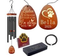 Personalised Dog Memorial Gifts Pet Memorial Wind Chimes Personalised Memorial Windchime for Cat Dog Pet Bereavement Gifts 26" Wind Chimes for Garden Outdoor Pet Sympathy Gifts Pet Remembrance Gifts