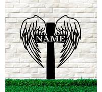 Personalised Dog Memorial Plaque Memorial Gift for Dogs, Angel Wings, Ground Stake for Honour, Treasured Pets