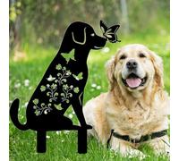 Personalised Dog Memorial Stake Metal Dog Garden Stakes Custom Pet Grave Marker Dog Memorial Plaque with Name Outdoor Dog Statue for Garden Yard Dog Pet Memorial Gift for Dog Lover (A-Non-customised)