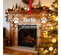 Personalised Dog Memory Christmas Bauble Pet Puppy Memorial Xmas Decoration Gift