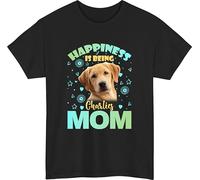Personalised Dog Name and Photo, Being A Dog Mom T-Shirt, Pet Lovers t-Shirt, Personalised Custom Unisex T-Shirt, Retro Gift tee top Black
