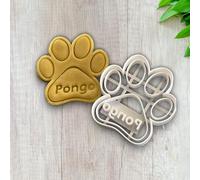 Personalised Dog Paw Cookie Cutter with Name for Making Shortbread Biscuit, Pastry, Sugar Paste - Cake Decoration - Homemade ELACE