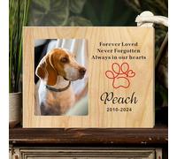 Personalised Dog Pet Memorial Gifts Wood Photo Frame 29.5 x 23 cm Custom Pet Memorial Plaques Picture Frame Cat Memorial Gift Name & Date Sympathy Gift Pet Bereavement Remembrance Gifts (Design 3)