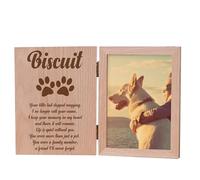 Personalised Dog Remembrance Book Photo Frame Solid Oak Wood Gift