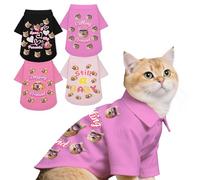 Personalised Dog Shirt Custom Dog T-Shirt with Photo Name Text Logo, Personalised Summer Breathable Pullover Pet Outfit Clothes for Small Medium Large Dogs Cats Kitten Puppy
