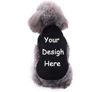 Personalised Dog Summer Clothes Shirts Upload Your Design Custom Pet Shirt with Name/Text/Photo/Logo for Small Medium Dogs, Cats (Custom 2)