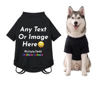 Personalised Dog T-Shirt Custom Pet Shirt with Text Logo Image Name Print Breathable Summer Clothing for Puppy Blk XL