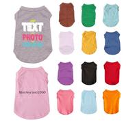Personalised Dog T-Shirt with Text, Logo, Image, Name Print, Custom Breathable Summer Clothes for Small, Medium, Large Dogs (14 color to choose, XS)