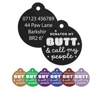 Personalised Dog Tag - Custom Engraved Collar Name ID for Dogs & Cats, Funny & Durable Metal Accessory, Unique Gift - Scratch My Butt & Call My People