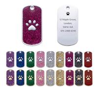 Personalised Dog Tag - Dog Tags for Pets Engraved UK, Engraved Dog Name Tags for Dogs with Any Text, Custom Dog ID Tag for Pet Dogs, Pet ID Tag in Eighteen Styles, Shield-Shaped (Rose Red and Silver)