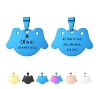 Personalised Dog Tag - Dog Tags for Pets Engraved UK, Engraved Dog Name Tags with Any Name & Text, Stainless Steel ID Tags for Dogs, Custom Pet Tags for Dogs and Cats, Puppy (Blue, S)