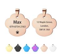 Personalised Dog Tag - Dog Tags for Pets with Any Text, Engraved Stainless Steel Dog Name Tags, ID Tags for Dogs, Custom Pet Tags for Dogs and Cats, Cloud-Shaped (Rose Gold, L)