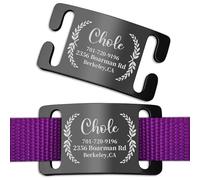 Personalised Dog Tag Engraved Name Tag ID Tag - Custom Identity Tags for Dogs and Cats - Slide on Collar Dog Tag Stainless Steel Pet Tags Personalised Multiple Colors & Designs