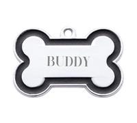 Personalised Dog Tag Pet ID Tag with Glitter,Custom Alloy Pet ID Tag with Laser Engraved Text,Custom Name Tag for Dog Cat Pet Owner (Black, M)