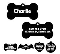 Personalised Dog Tags and Cat Tags, Stainless Steel Pet ID Tags, Front Back Engraving up to 6 Lines of Text, Custom Durable Pet Name Tags for Small Large Dogs Cats（Bone Pack of 1）