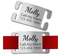Personalised Dog Tags Engraved for Pets - Custom Name & ID Tag with Silent Slide-On Design for Dogs & Cats | Engrave Pet Identity on Stainless Steel Tag for Collar