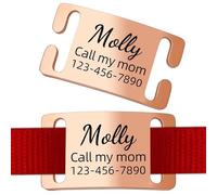 Personalised Dog Tags Engraved for Pets - Custom Name & ID Tag with Silent Slide-On Design for Dogs & Cats | Engrave Pet Identity on Stainless Steel Tag for Collar
