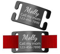 Personalised Dog Tags Engraved for Pets - Custom Name & ID Tag with Silent Slide-On Design for Dogs & Cats | Engrave Pet Identity on Stainless Steel Tag for Collar