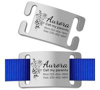 Personalised Dog Tags for Pets Engraved - Custom Slide-On ID Tag for Dogs & Cats | Pet Name Tags for Collar - Durable Silent Design Stainless Steel