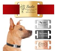 Personalised Dog Tags for Pets Engraved Name Tags, ID Tag, Slide-on Dog Collar Tags - Personalised Dog Identity Tag for Collar,Custom Dog Tags Silent