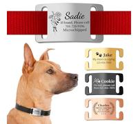 Personalised Dog Tags for Pets Engraved Name Tags, ID Tag, Slide-on Dog Collar Tags - Personalised Dog Identity Tag for Collar,Custom Dog Tags Silent