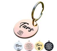 Personalised Dog Tags for Pets Engraved UK Dog Tag ID Tags for Dog Double-Sided Engraved Stainless Steel Dog Tag ID Name Tag for Cat Puppy Pet Collar Dog Name Tags(Rose Gold, Round,S)