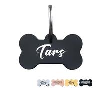 Personalised Dog Tags for Pets Engraved UK Dog Tag ID Tags for Dog Double-Sided Engraved Stainless Steel Dog Tag ID Name Tag for Cat Puppy Pet Collar Dog Name Tags(Black, Bone,L)