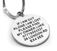 Personalised Dog Tags for Pets Engraved UK Dog Tags Cat Dog Name Tag Double Side Stainless Steel Dog ID Tag for Pet Doggy Cat Kitty Puppy (Round-Silver)