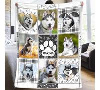 Personalised Dog Throw Blanket - Photo Memorial Blanket for Dog Mom Gifts