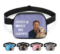 Personalised Dog Treat Pouch Bag with Your Photo & Text, Custom Waist Bags for Walking & Training, Customizable Portable Dog Walking Bag For Trainers And Pet Owners (Purple)