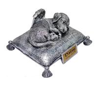 Personalised Dog Urns for Ashes, Angel Dog Sleeping On Pillow Cremation Urn, Angel Dog Memorial Stones, Dog Statue Headstone, Pet Grave Markers, Dog Memorial Tombstone